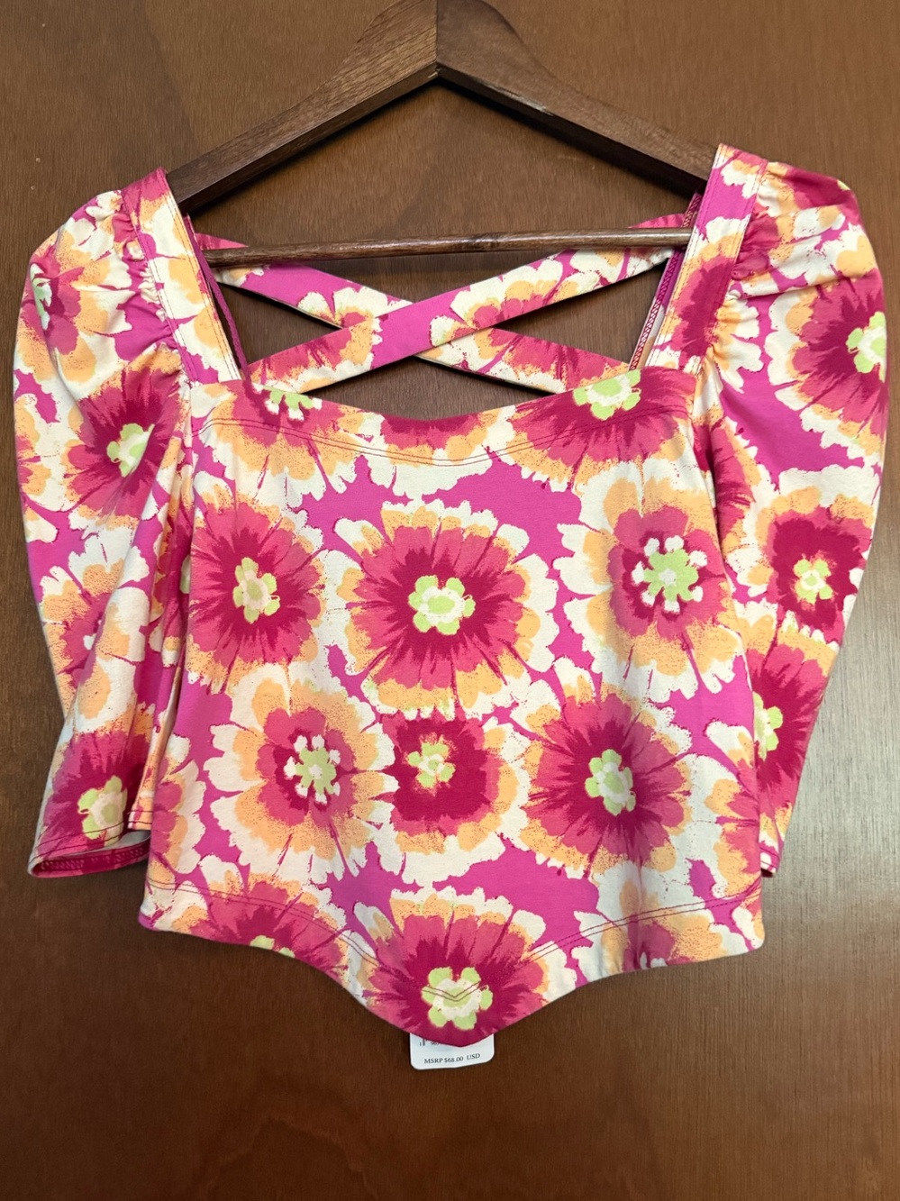 Free People Give Me More Floral Crop Top